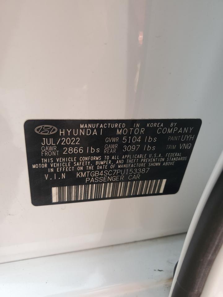 2023 GENESIS G80 BASE VIN:KMTGB4SC7PU153387