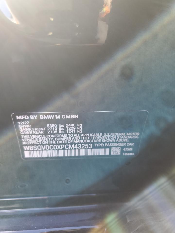 2023 BMW M8 VIN:WBSGV0C0XPCM43253