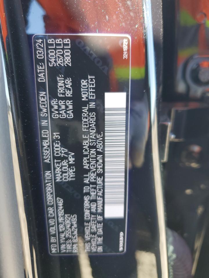 2024 VOLVO XC60 ULTIMATE VIN:YV4L12RJ1R1924467