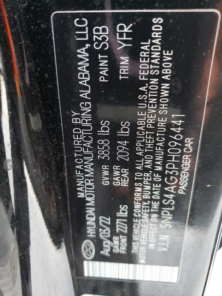 2023 HYUNDAI ELANTRA SEL VIN:5NPLS4AG3PH096441