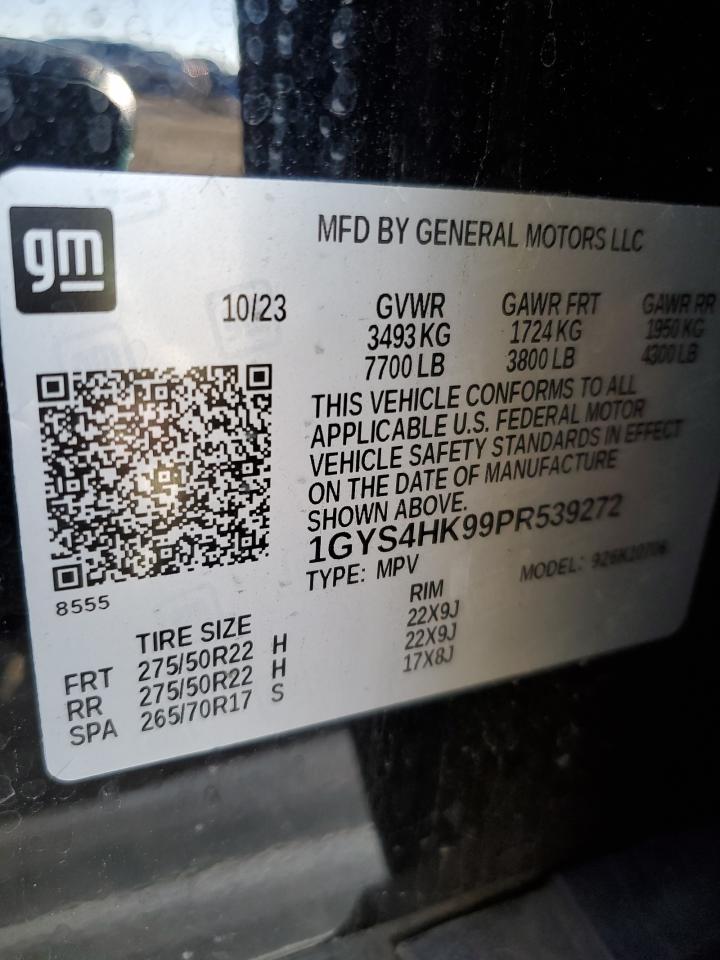 2023 CADILLAC ESCALADE V SPORT VIN:1GYS4HK99PR539272