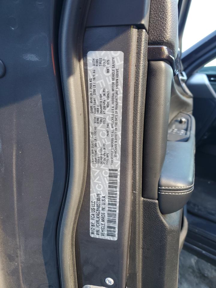 2022 JEEP GRAND CHEROKEE L LAREDO VIN:1C4RJKAG8N8578576