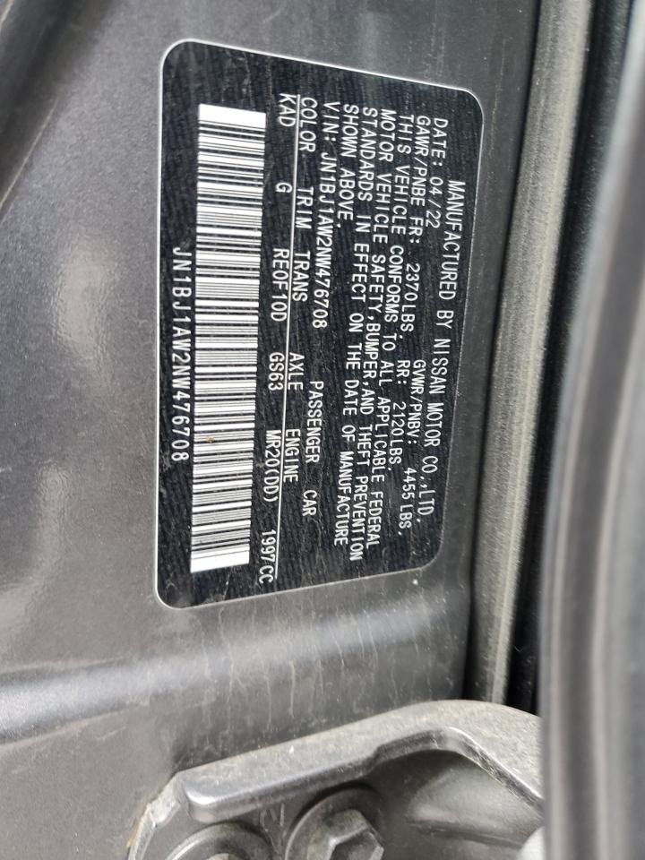 2022 NISSAN ROGUE SPORT S VIN:JN1BJ1AW2NW476708