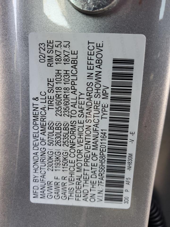 2023 HONDA CR-V SPORT VIN:7FARS6H58PE011641