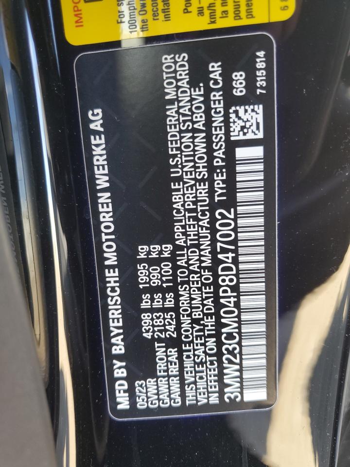 2023 BMW 230I VIN:3MW23CM04P8D47002