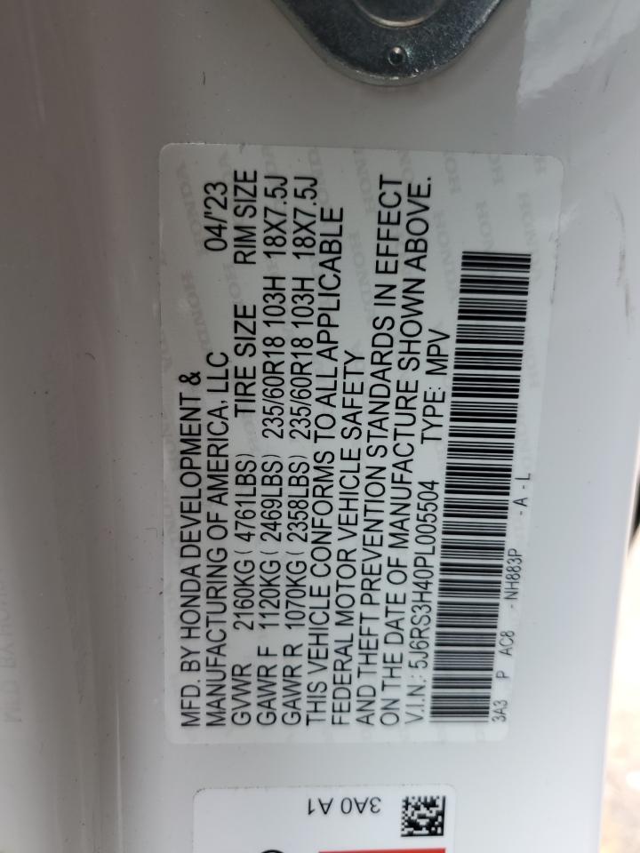 2023 HONDA CR-V EX VIN:5J6RS3H40PL005504