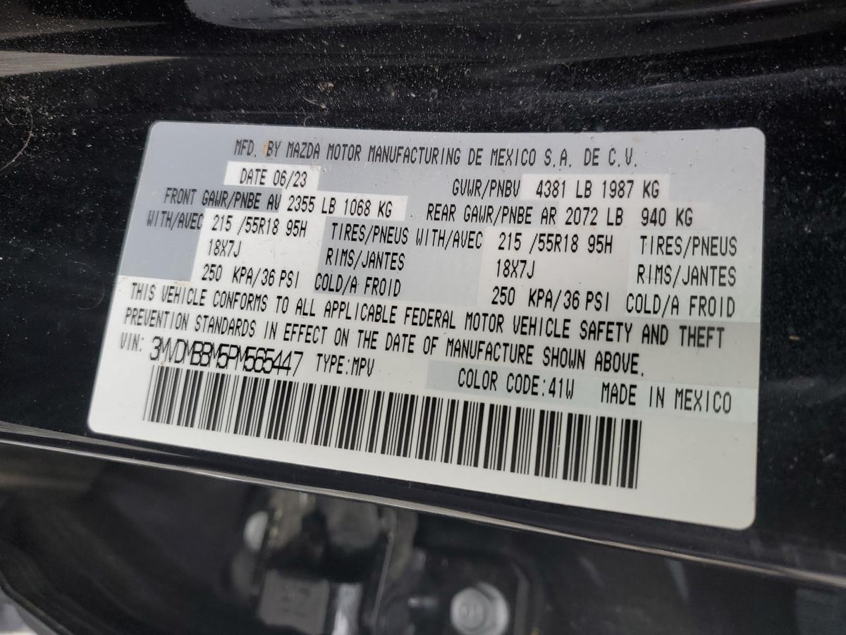 2023 MAZDA CX-30 SELECT VIN:3MVDMBBM5PM565447