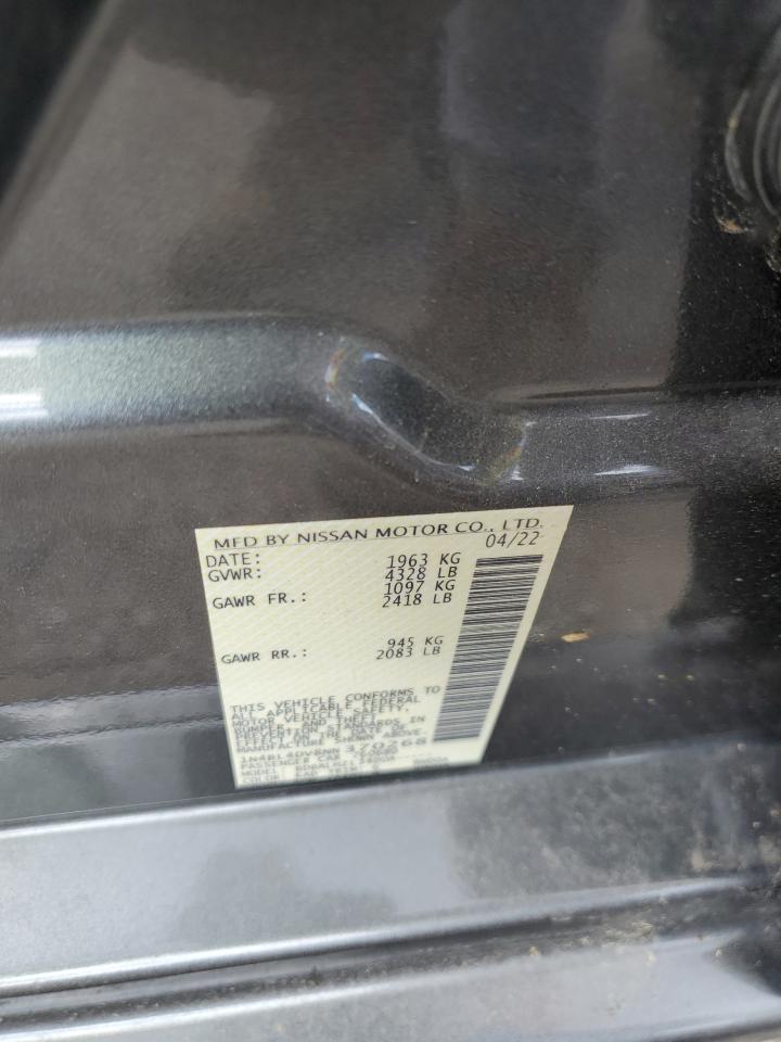 2022 NISSAN ALTIMA SV VIN:1N4BL4DV8NN370268