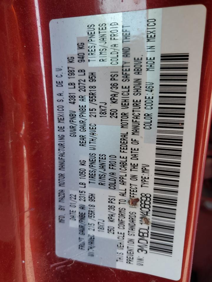 2022 MAZDA CX-30 PREMIUM VIN:3MVDMBDL1NM406698