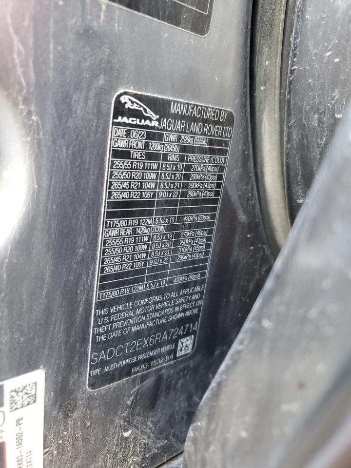 2024 JAGUAR F-PACE R-DYNAMIC S VIN:SADCT2EX6RA724714