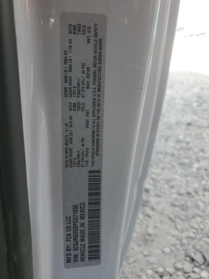 2023 RAM 1500 CLASSIC TRADESMAN VIN:3C6JR6DG6PG571655