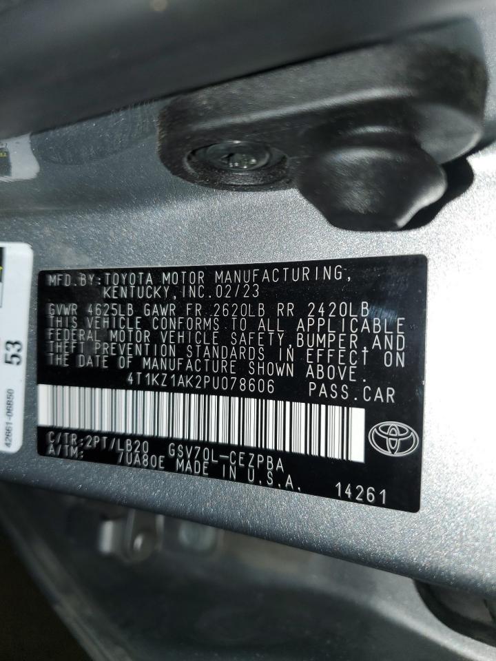 2023 TOYOTA CAMRY TRD VIN:4T1KZ1AK2PU078606