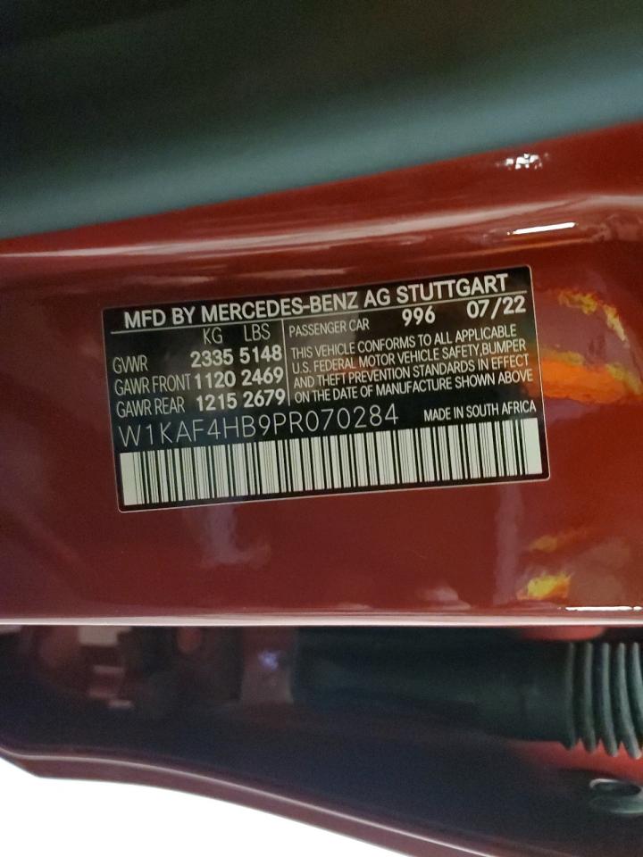 2023 MERCEDES-BENZ C 300 4MATIC VIN:W1KAF4HB9PR070284