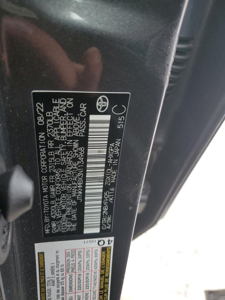 2022 TOYOTA C-HR XLE VIN:JTNKHMBX3N1134968