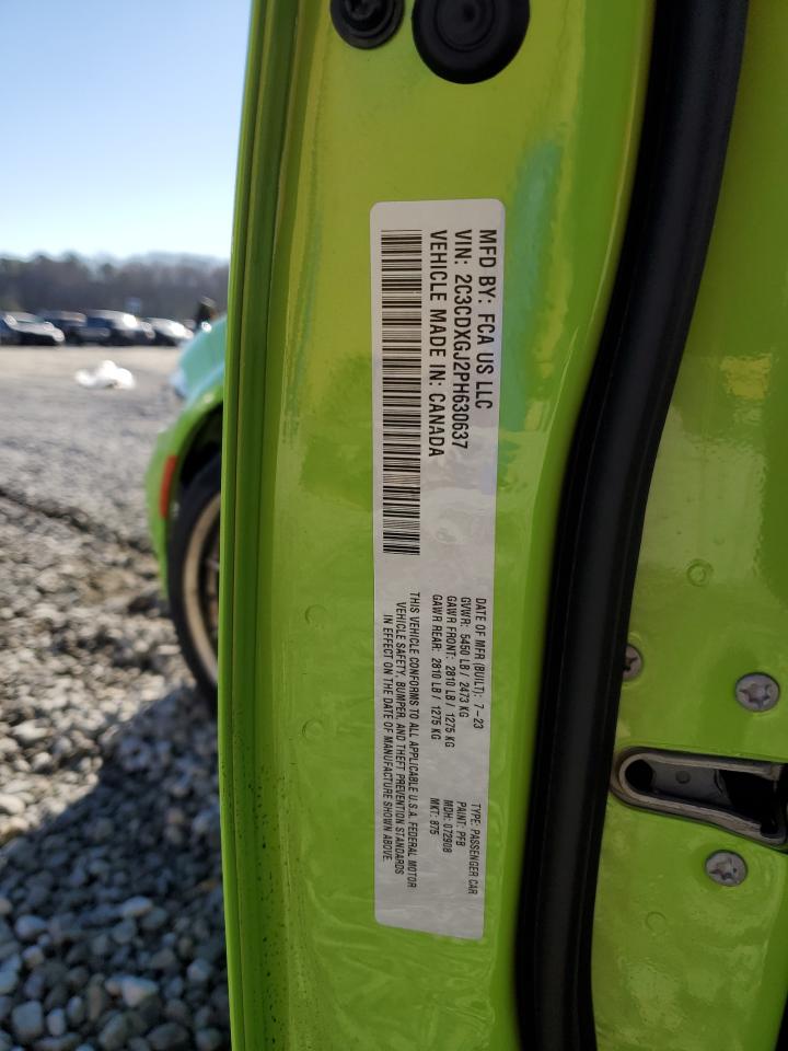 2023 DODGE CHARGER SCAT PACK VIN:2C3CDXGJ2PH630637