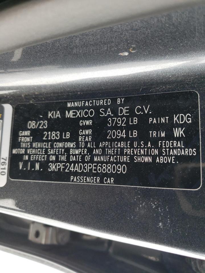 2023 KIA FORTE LX VIN:3KPF24AD3PE688090