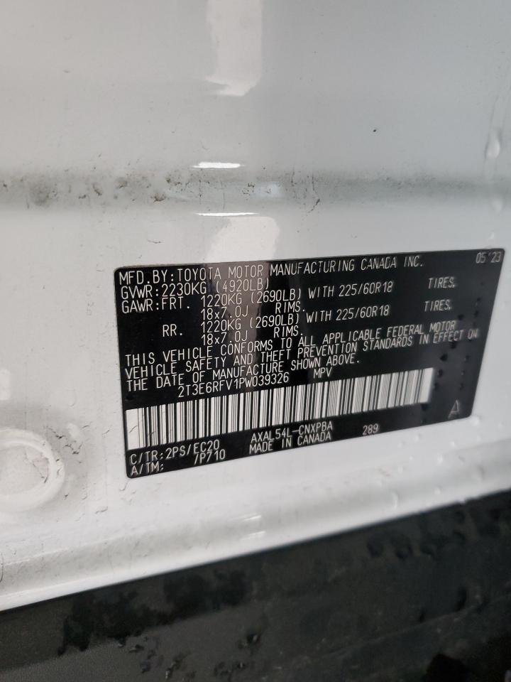 2023 TOYOTA RAV4 XSE VIN:2T3E6RFV1PW039326