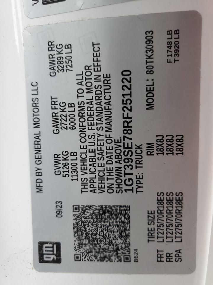 2024 GMC SIERRA K3500 VIN:1GT39SE78RF251220