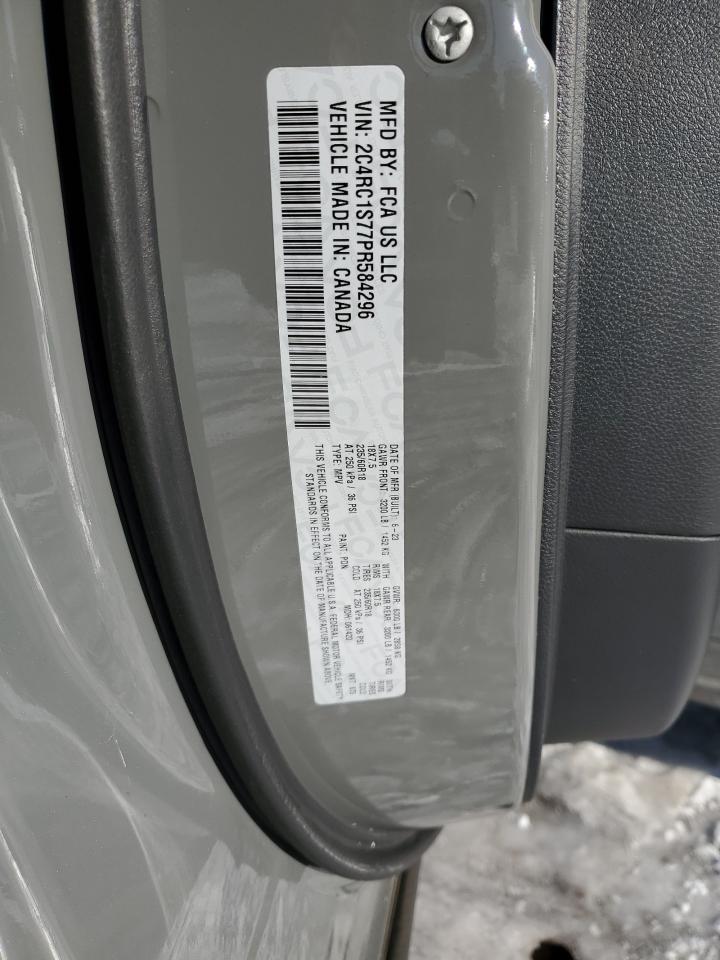 2023 CHRYSLER PACIFICA HYBRID LIMITED VIN:2C4RC1S77PR584296