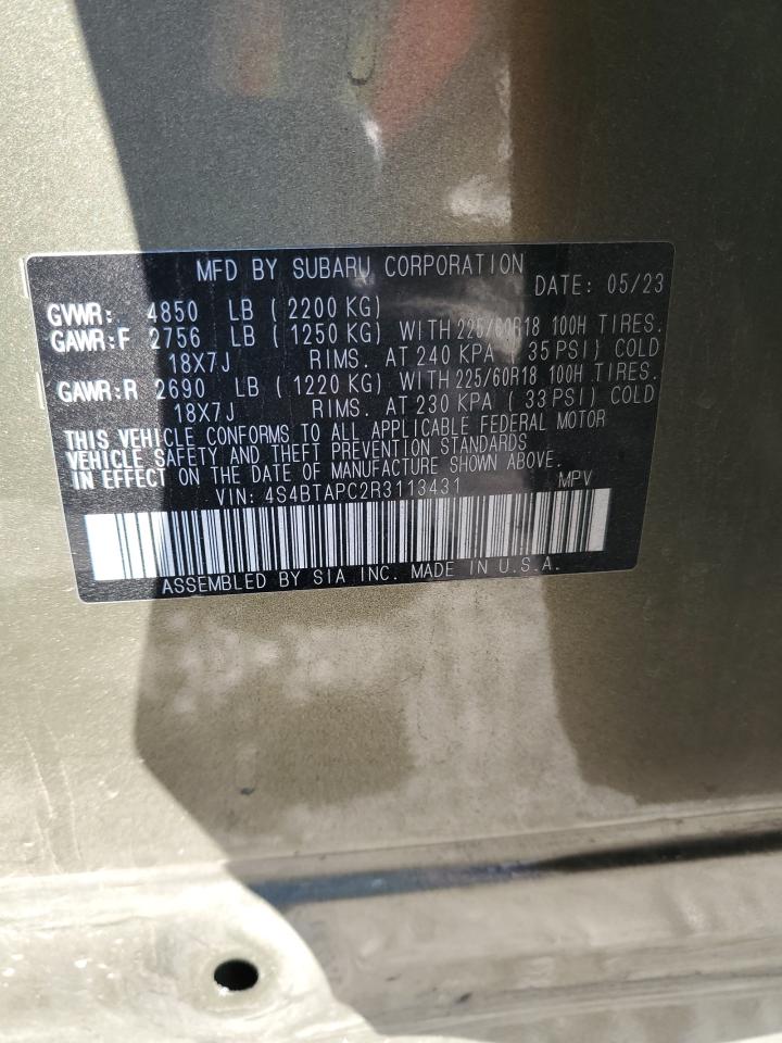 2024 SUBARU OUTBACK TOURING VIN:1HD1CT311GC431598