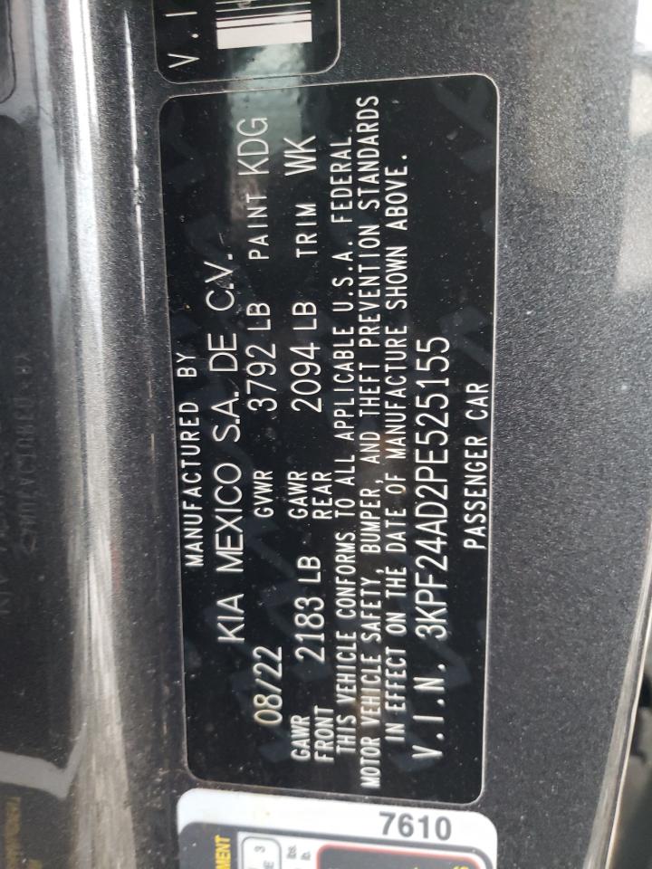 2023 KIA FORTE LX VIN:3KPF24AD2PE525155