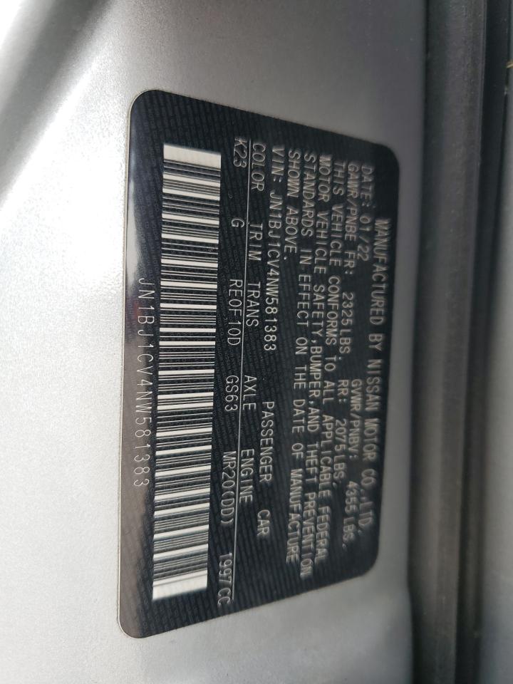 2022 NISSAN ROGUE SPORT SL VIN:JN1BJ1CV4NW581383