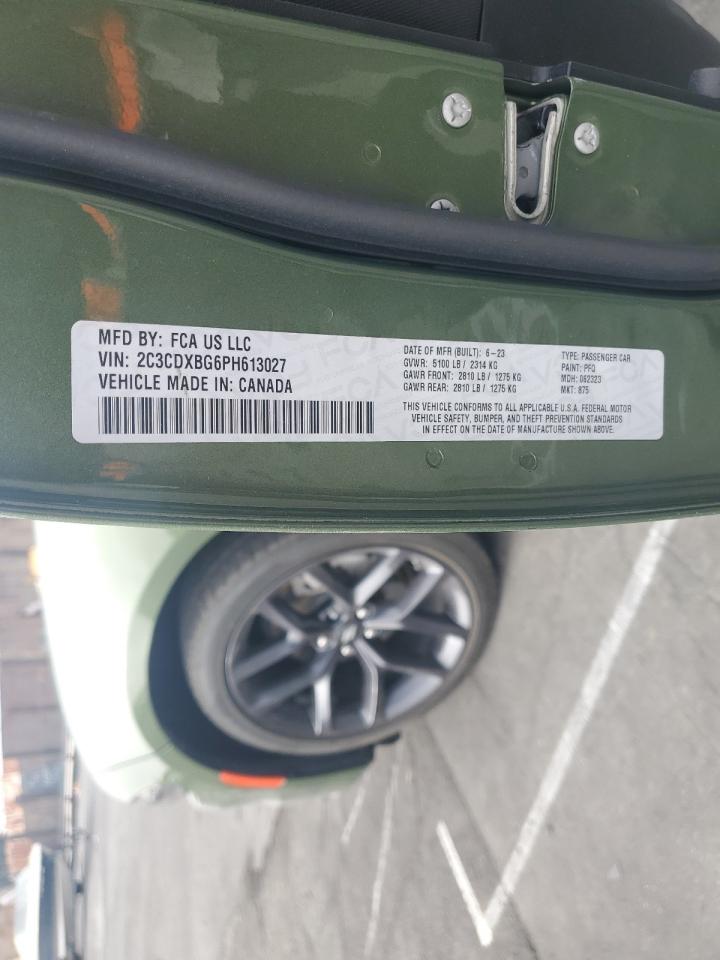 2023 DODGE CHARGER SXT VIN:2C3CDXBG6PH613027