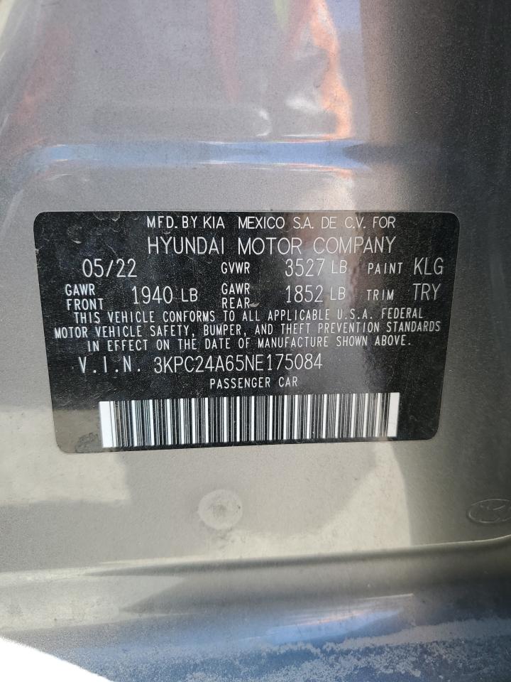 2022 HYUNDAI ACCENT SE VIN:3KPC24A65NE175084