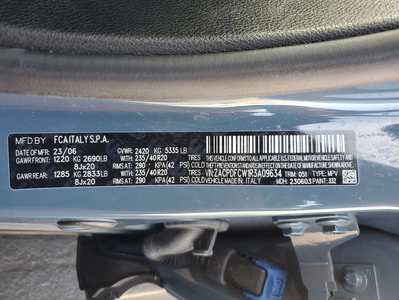 2024 DODGE HORNET R/T VIN:ZACPDFCW1R3A09634