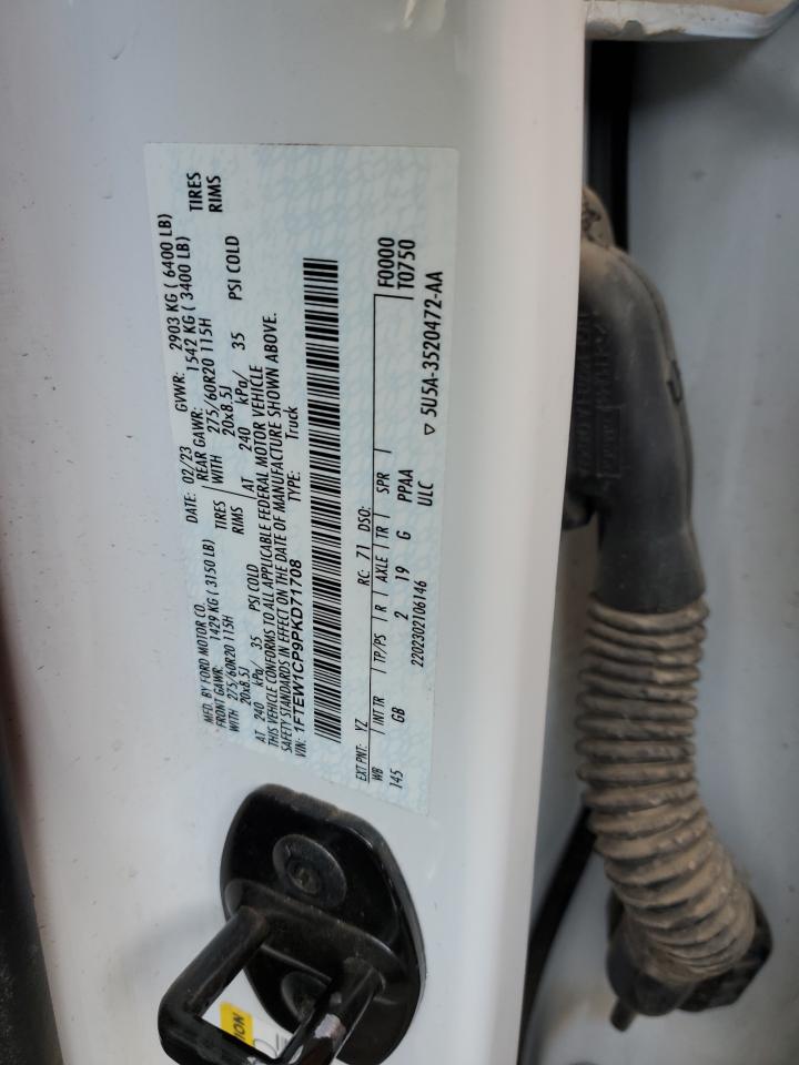 2023 FORD F150 SUPERCREW VIN:1FTEW1CP9PKD71708