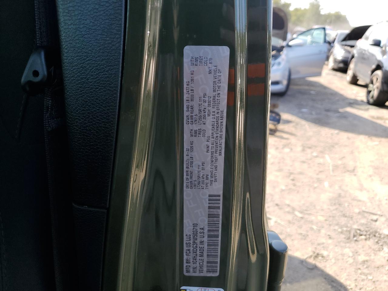 2023 JEEP WRANGLER SPORT VIN:1C4HJXDG3PW503710