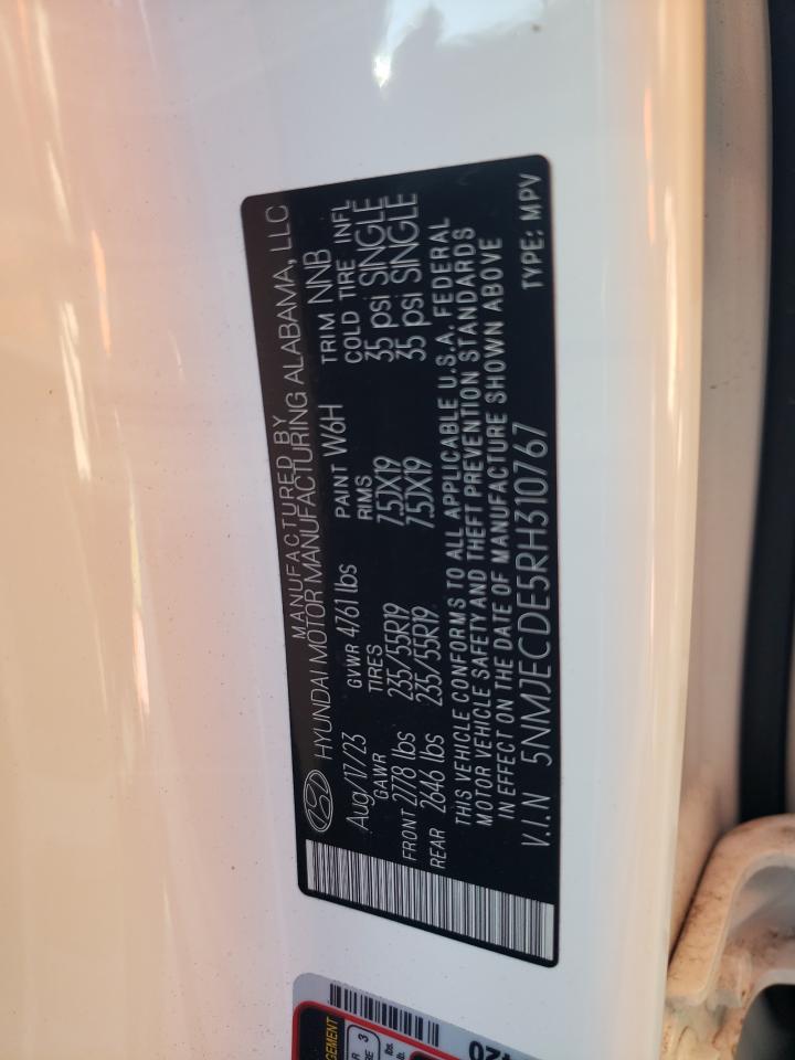 2024 HYUNDAI TUCSON LIMITED VIN:5NMJECDE5RH310767