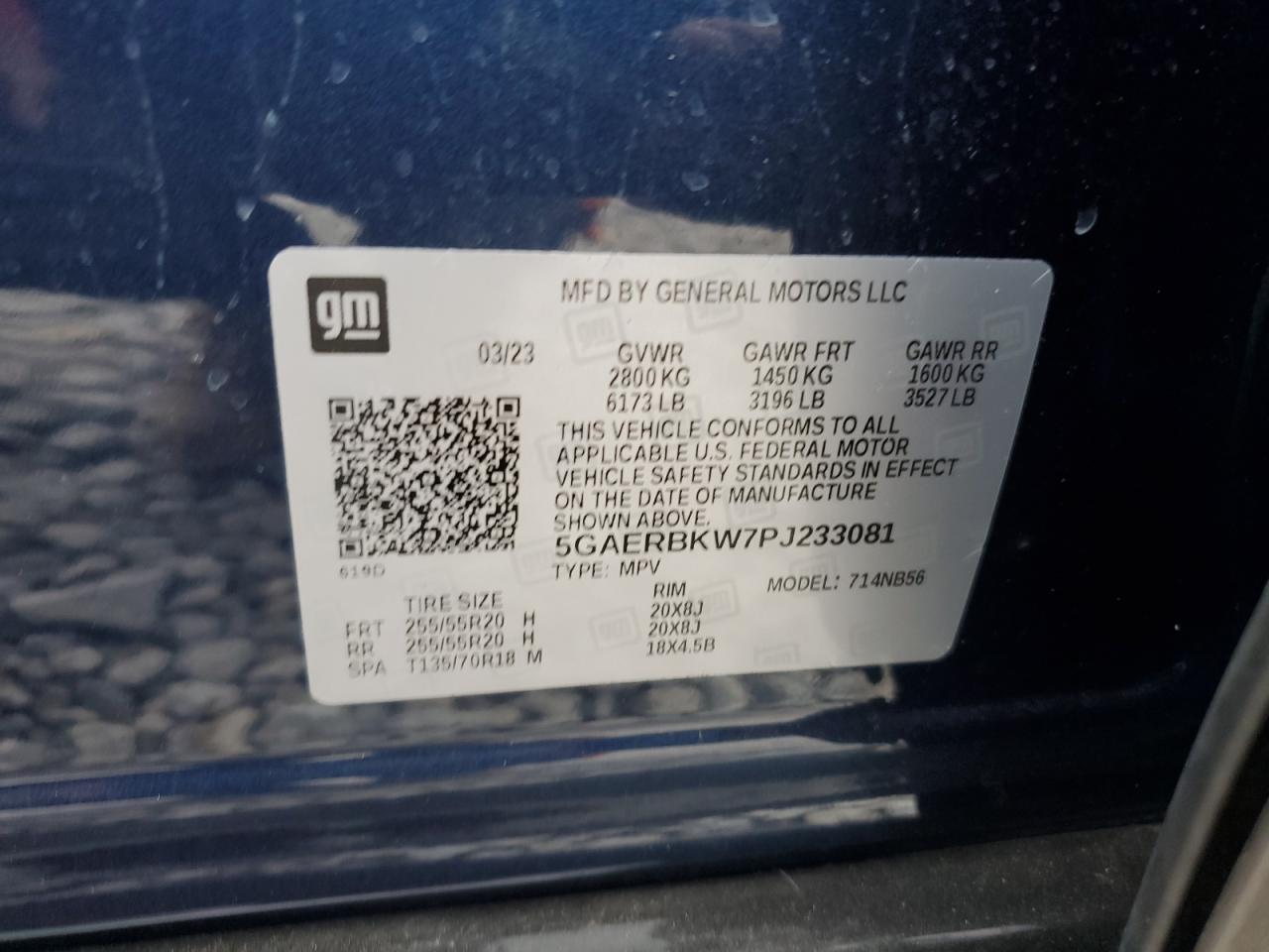 2023 BUICK ENCLAVE ESSENCE VIN:5GAERBKW7PJ233081