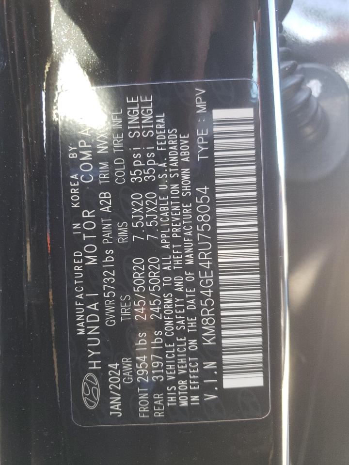2024 HYUNDAI PALISADE LIMITED VIN:KM8R54GE4RU758054