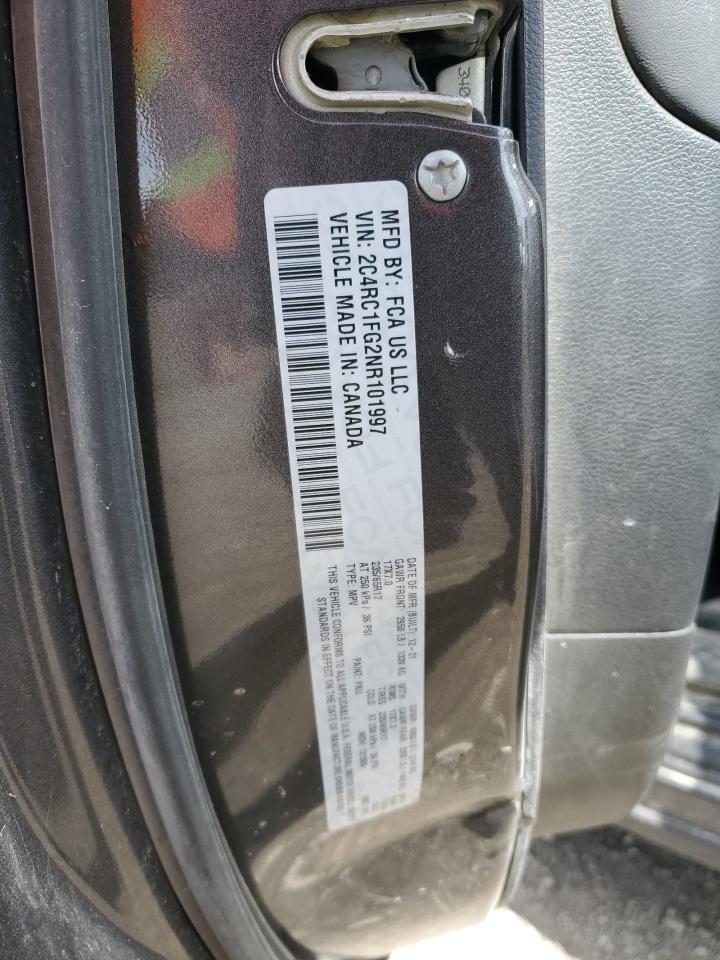 2022 CHRYSLER PACIFICA TOURING VIN:2C4RC1FG2NR101997