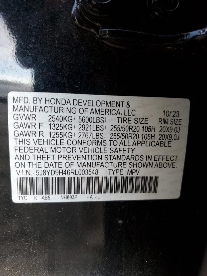 2024 ACURA MDX TECHNOLOGY VIN:5J8YD9H46RL003548