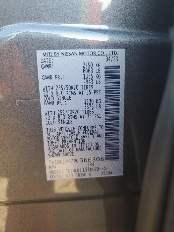 2023 INFINITI QX60 LUXE VIN:5N1DL1FS7PC366808