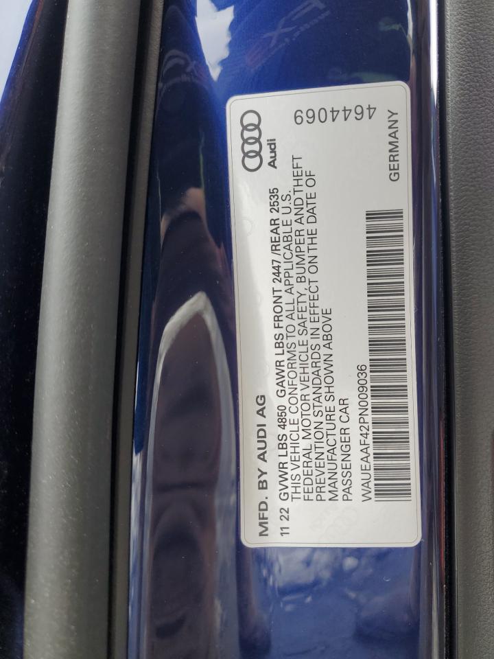 2023 AUDI A4 PREMIUM PLUS 45 VIN:WAUEAAF42PN009036