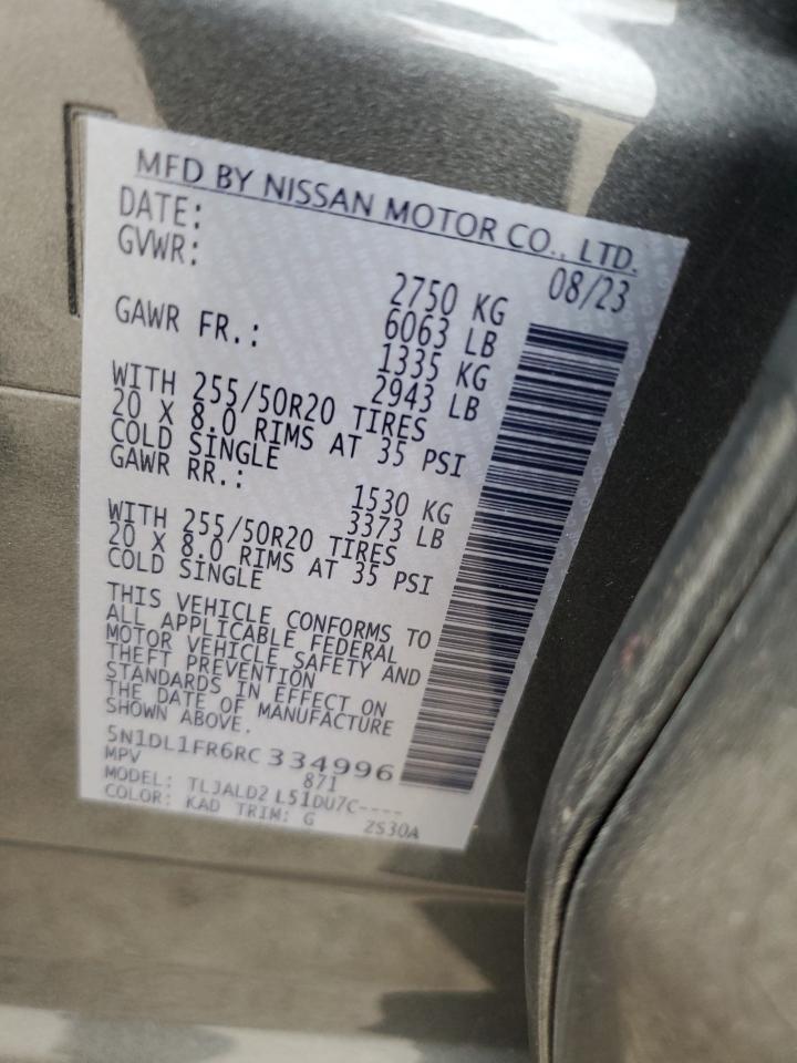 2024 INFINITI QX60 LUXE VIN:5N1DL1FR6RC334996