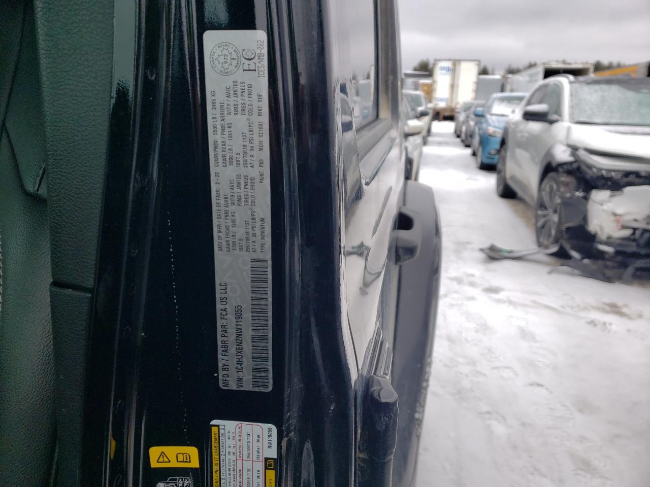 2022 JEEP WRANGLER UNLIMITED SAHARA VIN:1C4HJXEN2NW119055