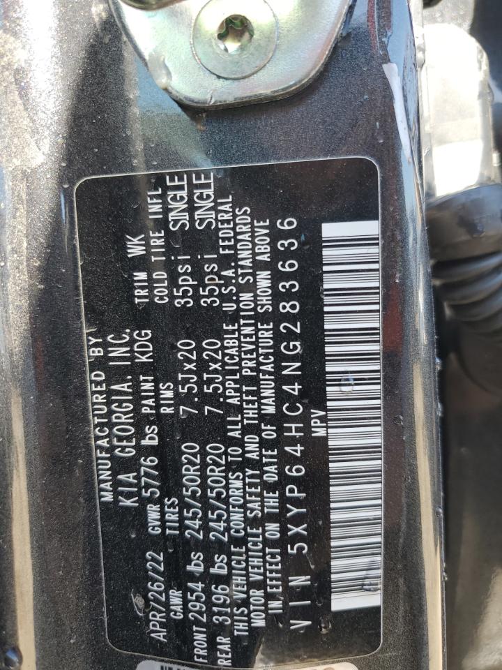 2022 KIA TELLURIDE S VIN:5XYP64HC4NG283636