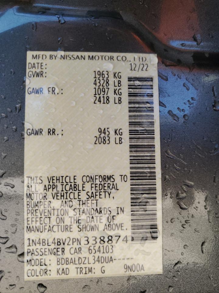 2023 NISSAN ALTIMA S VIN:1N4BL4BV2PN338874