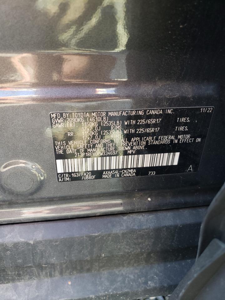 2023 TOYOTA RAV4 XLE VIN:2T3P1RFV0PW334697