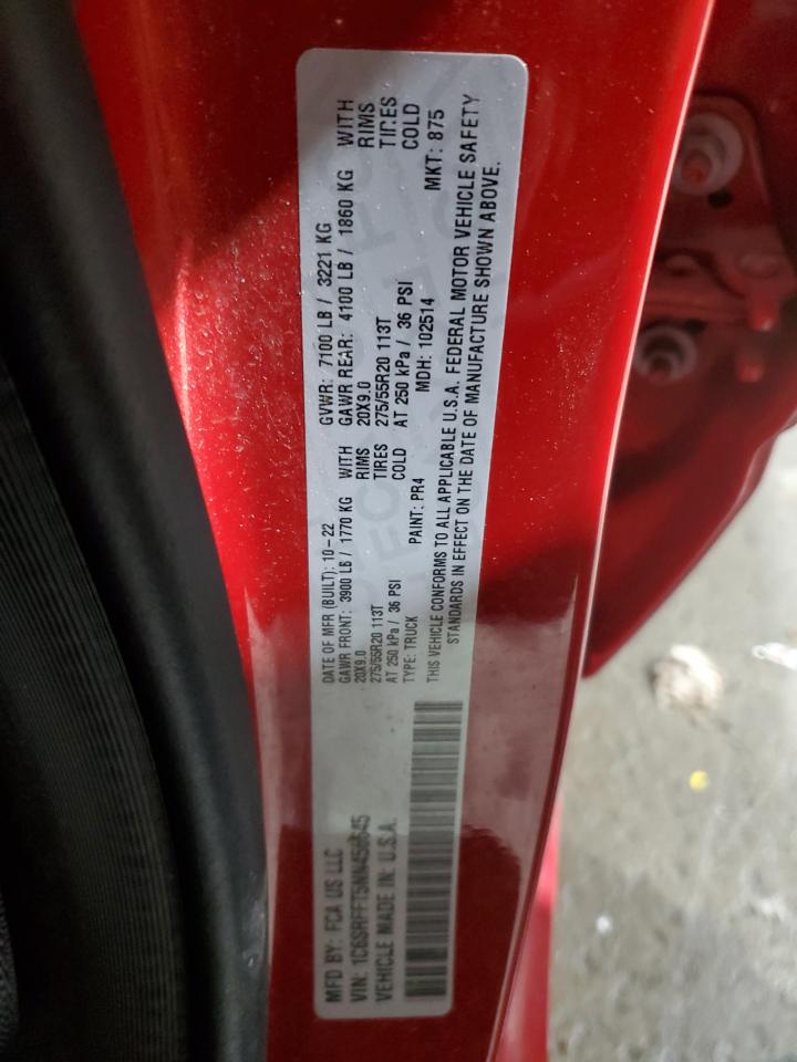 2022 RAM 1500 BIG HORN/LONE STAR VIN:1C6SRFFT5NN456645