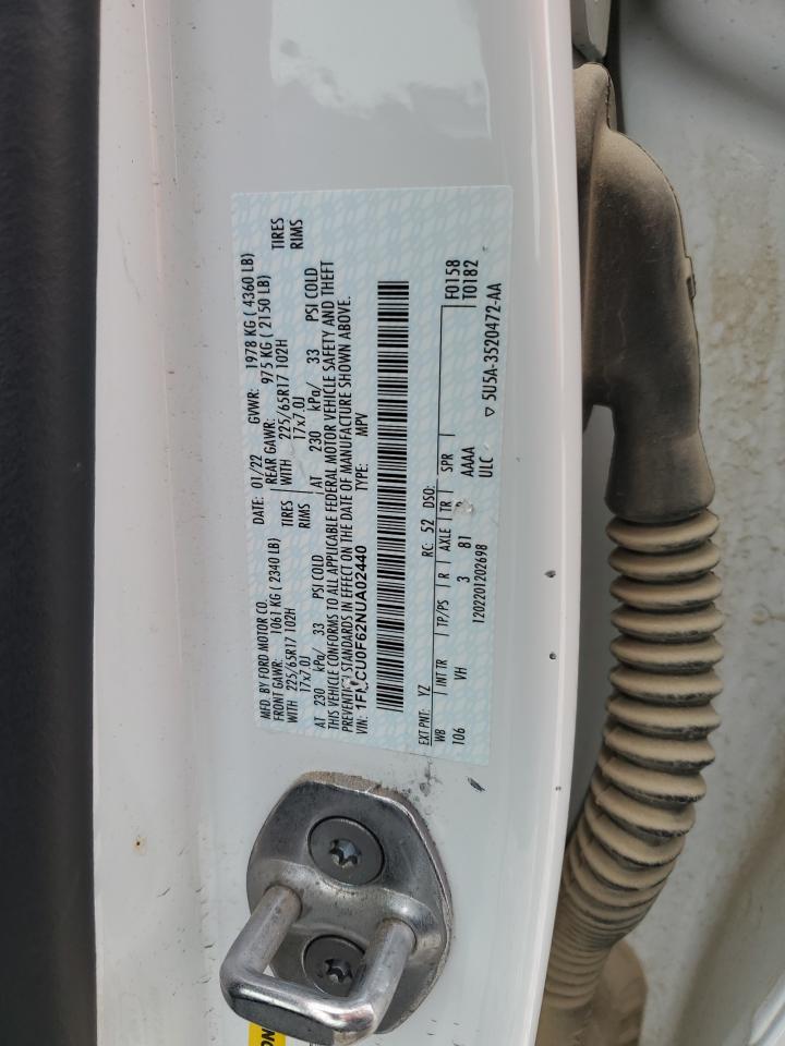 2022 FORD ESCAPE S VIN:1FMCU0F62NUA02440