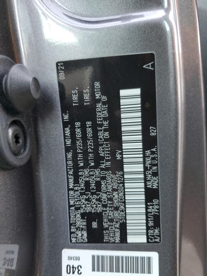 2022 TOYOTA SIENNA LIMITED VIN:5TDESKFC0NS041276