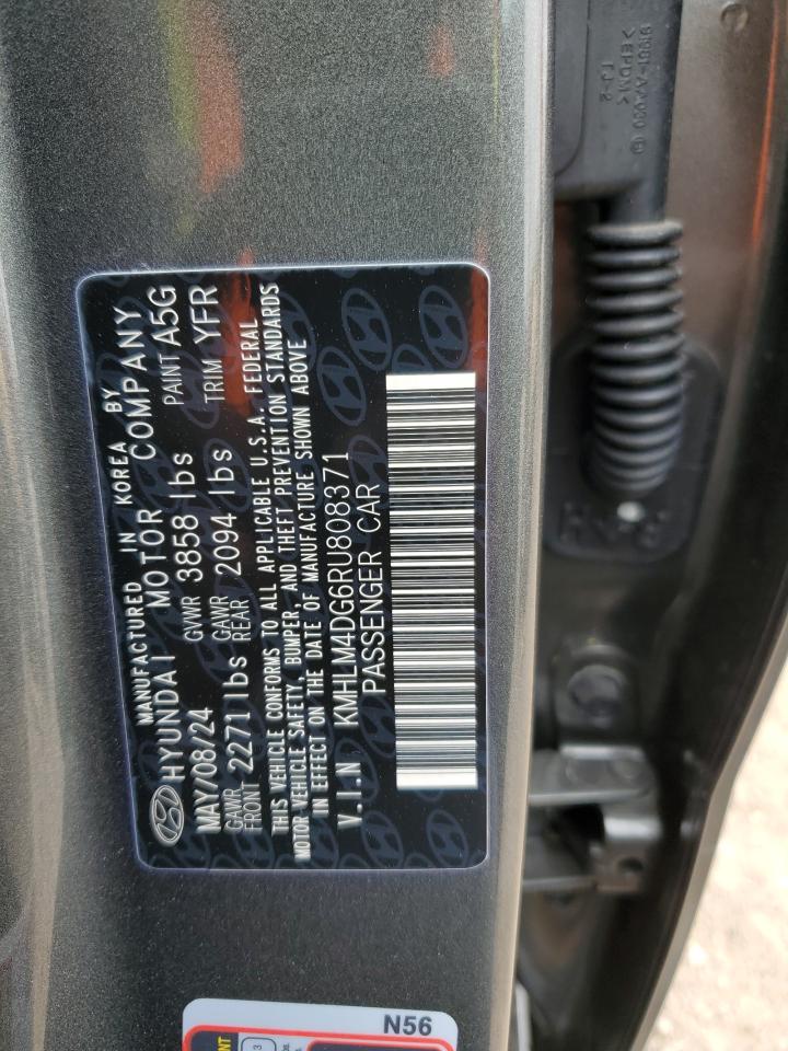 2024 HYUNDAI ELANTRA SEL VIN:KMHLM4DG6RU808371