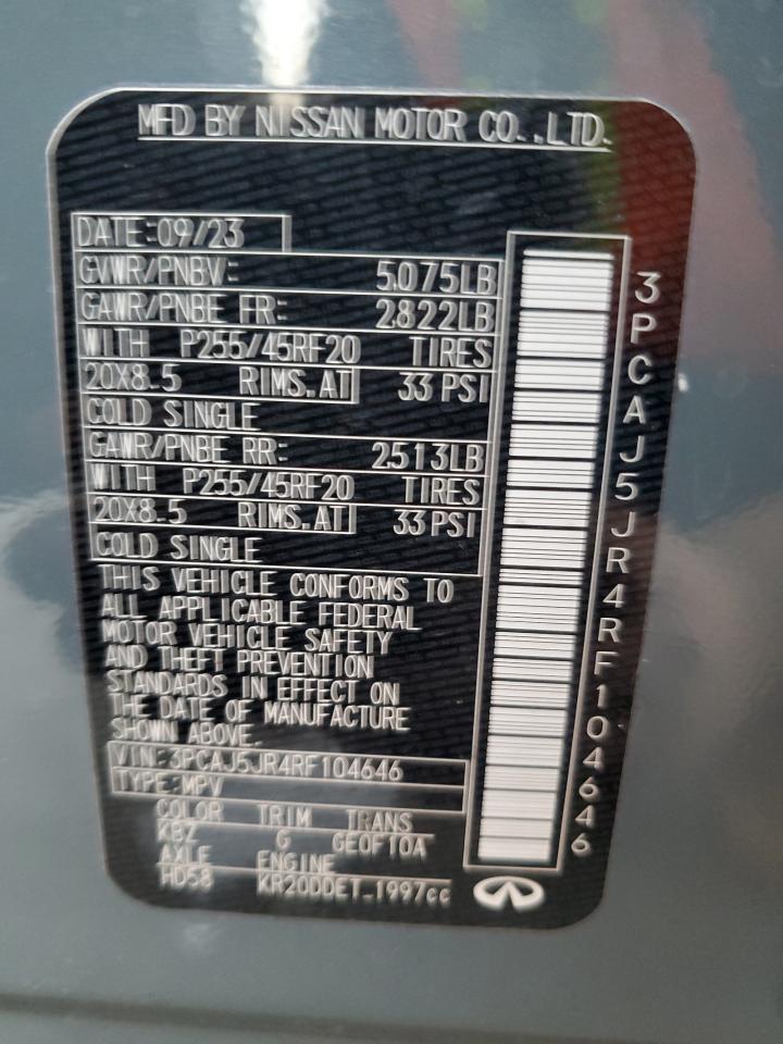 2024 INFINITI QX55 LUXE VIN:3PCAJ5JR4RF104646