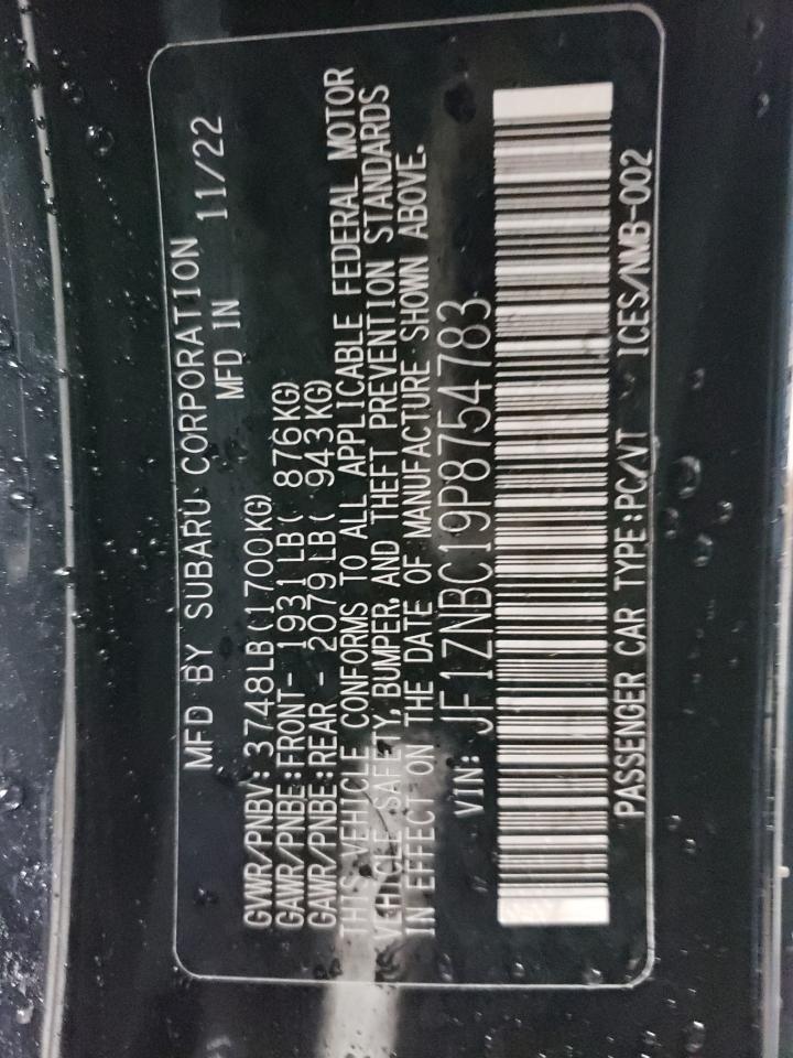 2023 TOYOTA GR 86 VIN:JF1ZNBC19P8754783