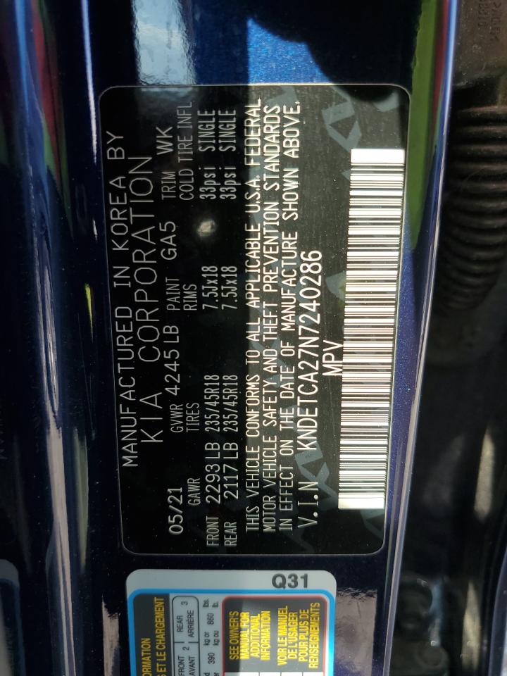 2022 KIA SELTOS SX VIN:KNDETCA27N7240286
